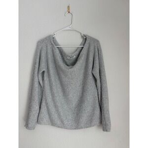 Abercrombie & Fitch Womens Grey Cowl Neck Fuzzy Knit Sweater Long Sleeve Small